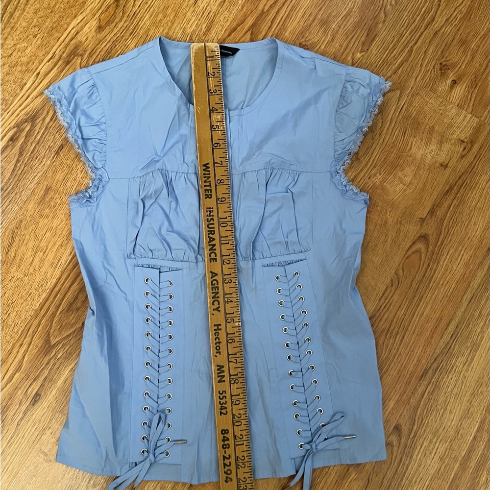 Moda International Sleeveless Sky Blue Top - Picture 9 of 10